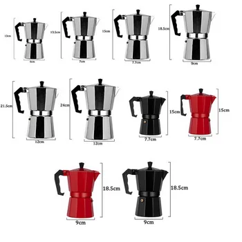 

50/100/150/300/450/600ml Mocha Coffee Maker Portable Aluminum Percolator Home Office Mocha Pot Durable Espresso Maker^_^