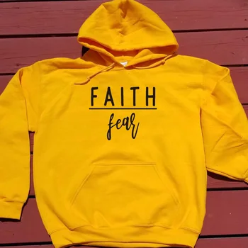 

Hoodies Streetwear Girls Soft Clothes Faith Fear Letter Print Hoodies Faith Jesus Women Pullover Harajuku Christian