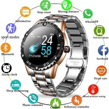 

LIGE Smart Watch Men Fitness Tracker IP67 Waterproof Heart Rate Blood Pressure Pedometer For Android ios Sports smartwatch +Box