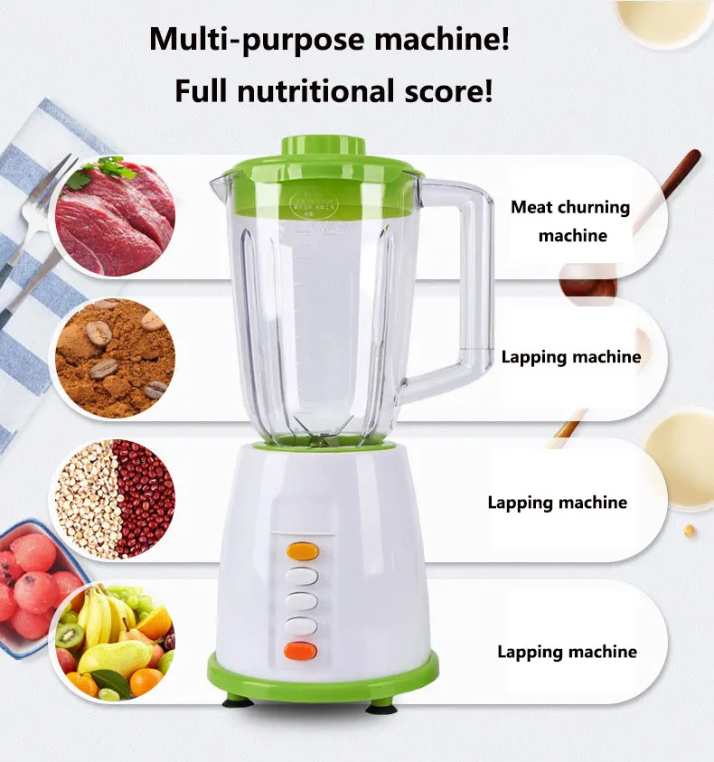 BPA FREE 800W Household Blender Food Processor 2 Group Blade Juicers Liquidificador Smoothie Machine Egg Beater Meat Grinder