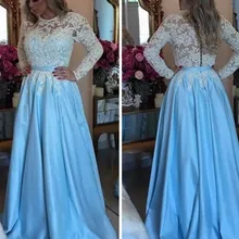 Длинное размера плюс мусульманское вечернее платье для выпускного вечера Дубай женское вечернее платье