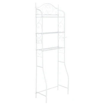 

Storage Rack 3 Tier Metal Over The Toilet Shelf-White
