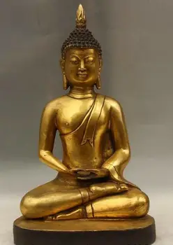 

China Copper Bronze Temple Thailand Buddhism Tathagata Sakyamuni Buddha Statue