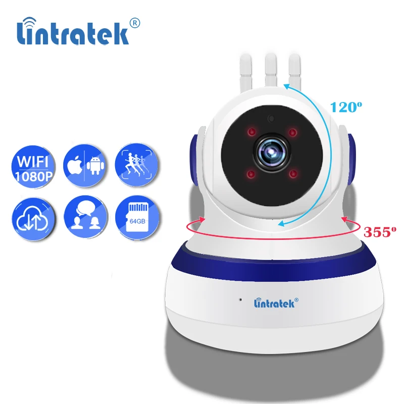 Беспроводная камера видеонаблюдения Lintratek HD 1080P Wi Fi для домашнего