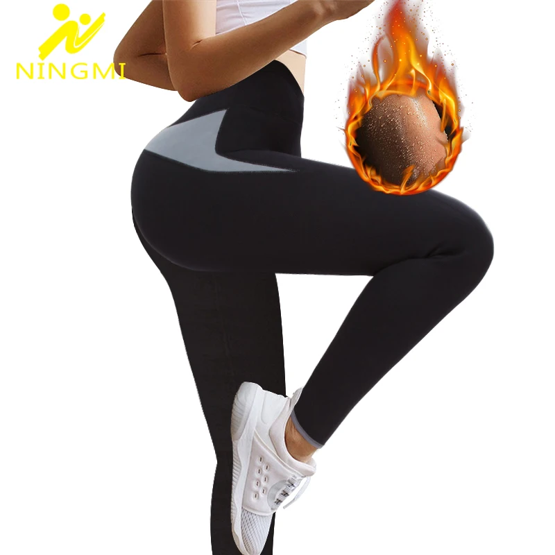 Comprar NINGMI pantalones de adelgazamiento deporte Legging mujeres ajustado cintura Trainer Body Shaper Control bragas neopreno Sauna Shapwear pantalón de calentamiento