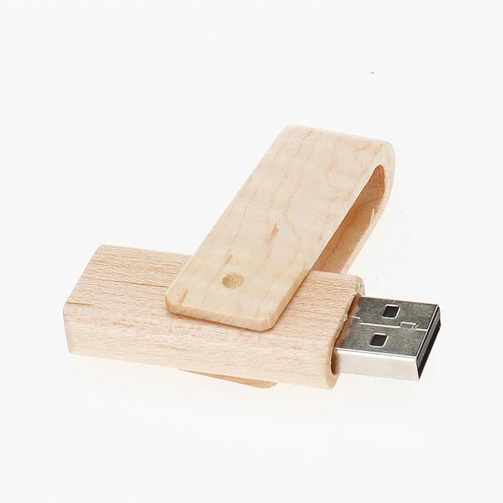 Вращающийся деревянный USB флэш-накопитель 4 ГБ 8 ГБ 16 ГБ Флешка 32 ГБ флеш-накопитель 64 ГБ 128 ГБ произвольный логотип usb-накопитель подарок