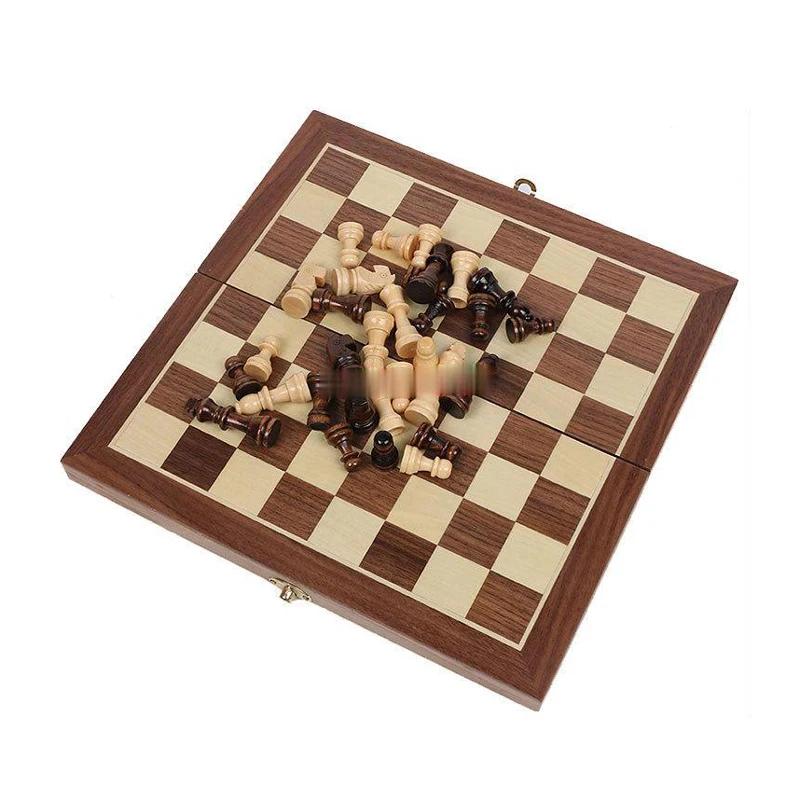 JILIGOU Wooden chess set folding magnetic solid wood children outdoor puzzle game manufacturer wholesale Entertainment kid shogi