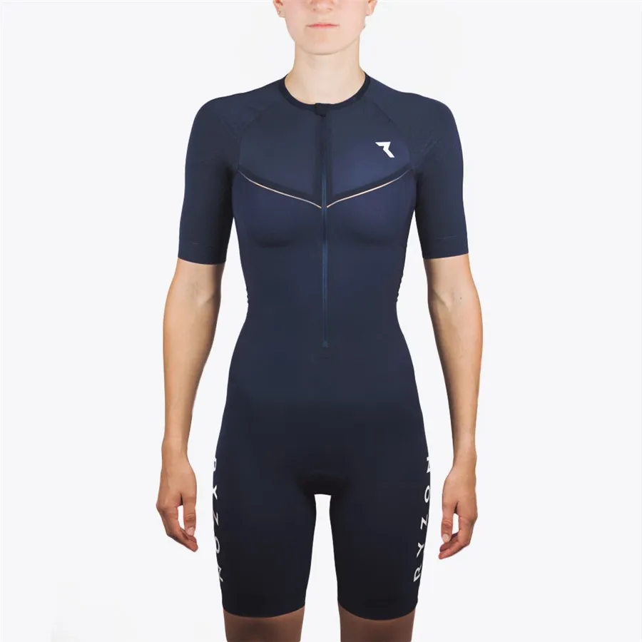 

Summer RYZON Pro Team Triathlon Suit Women's Short Sleeve Cycling Jersey Skinsuit Maillot Cycling Ropa ciclismo Jumpsuit set