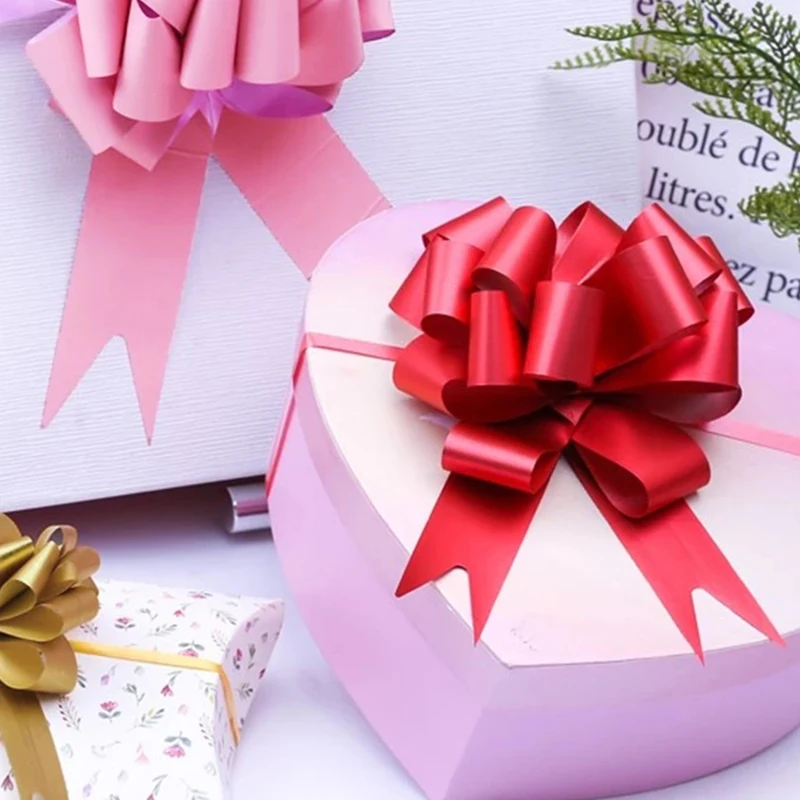 

50PCS/Set Pull Bows Gift Knot Ribbon Wedding Gift Knot Birthday Decor Gift Wrapping Bows Celebrate Car Decor 7 Colors