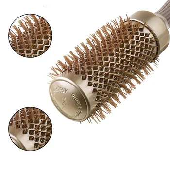 

1 Pcs Round Hair Comb Hairdressing Curling Hair Brushes Ceramic Iron Hair Comb Brush Curler Magic Comb Round Comb Hair Brushes