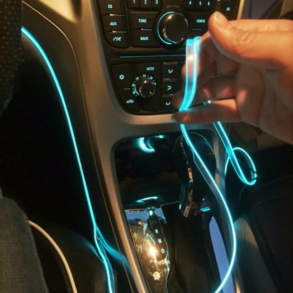 Светодиодный провод 1 м 2 м 3 м 5 м светодиодный неоновый свет 3 в 5 в 12 В EL веревка трубка Светодиодная лента с инвертором для автомобиля