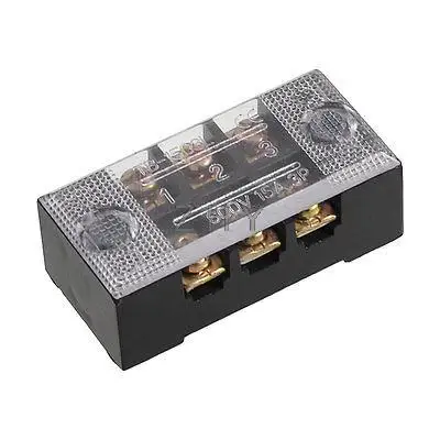 

600V 15A Dual Row 3 Position 3P Barrier Screw Terminal Block