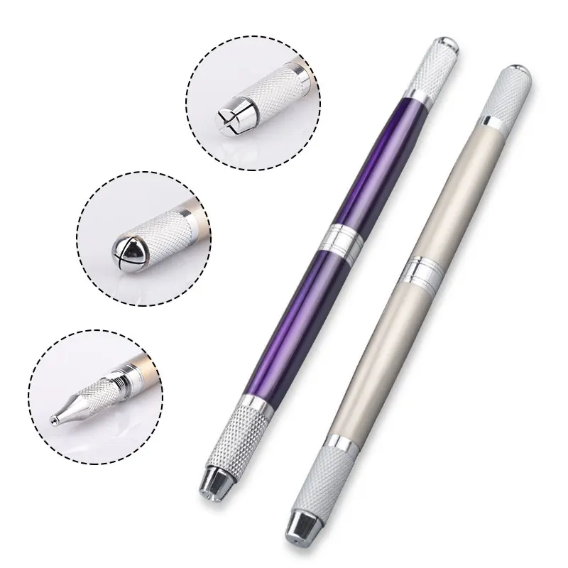 

wholesale Professional Tebori Microblading pen for permanent makeup machine Silver Manual eyebrow pen 3 in 1 usage