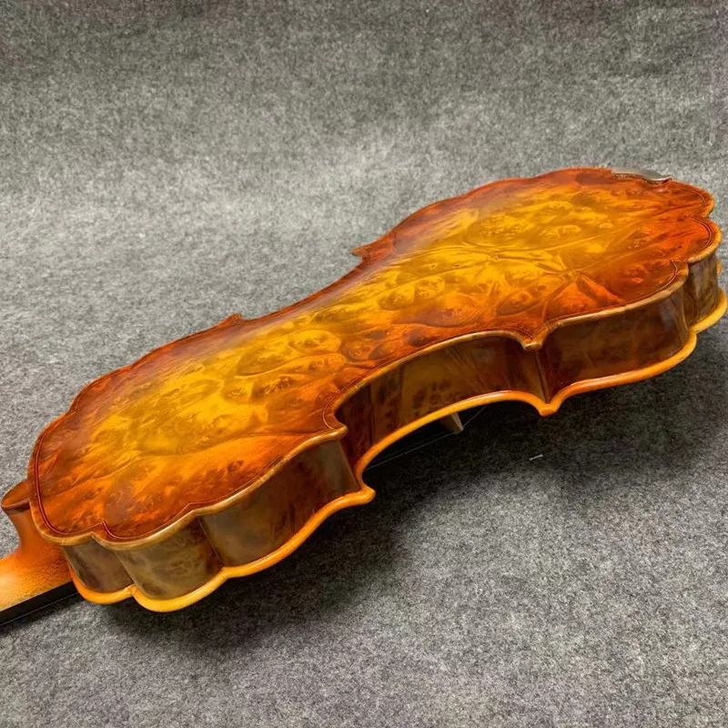Baroque style song maestro bird's eye 4/4.Whole maple back,carving horse head #14543
