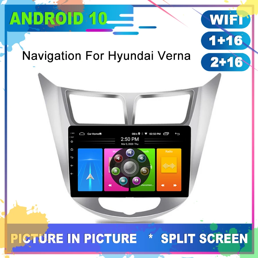 Автомагнитола Android 10 0 GPS навигация для HYUNDAI Accent Solaris головное устройство Usb Aux
