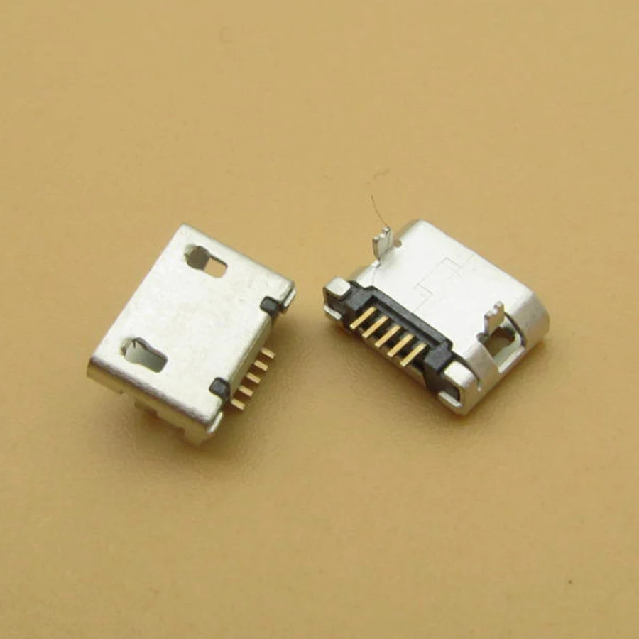500pcs  MICRO USB charging port for mobile phone tablet android long needle Flat port Center distance 5.9mm