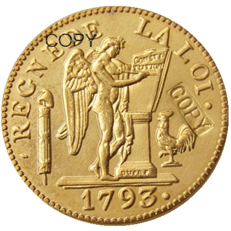 Франция 1793W 24LIVRES Позолоченные копии монет