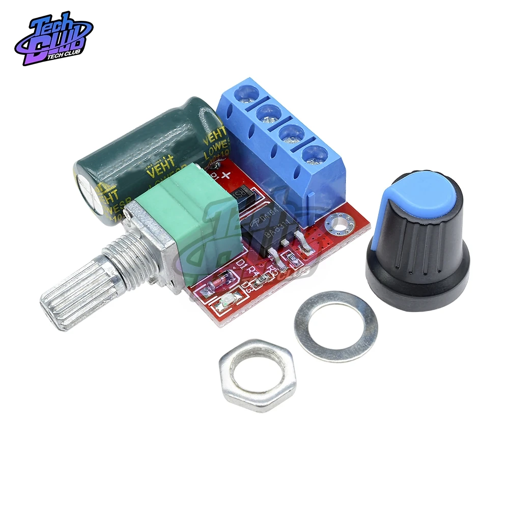 Mini 5A 90W PWM 12V DC Motor Speed Controller Module DC-DC 4.5V-35V Adjustable Speed Regulator Control Governor Switch 24V