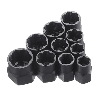 

10pcs/Set Damaged Bolts Nuts Screws Remover Extractor Removal Tools Set Threading Tool Kit Black Nuts With 2 Styles