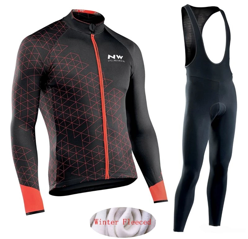 Pic Color NW Pro Team зимняя теплая флисовая одежда для велоспорта мужской костюм Джерси для прогулок верховой езды на велосипеде одежда комбинезон комплект Northwave - Цвет: Pic Color