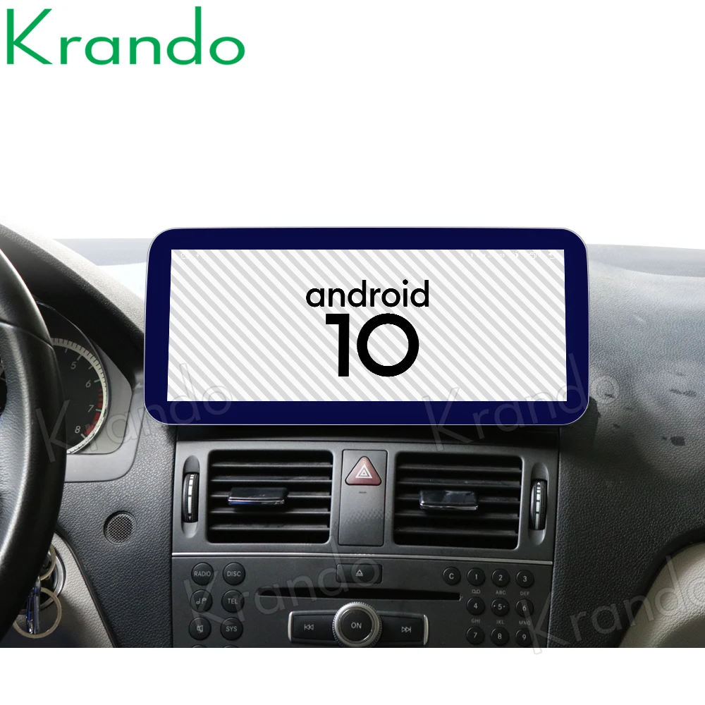 Krando Android 10.0 10.25'' 4G 128GB Car Radio Audio GPS For Mercedes BENZ C W204 C180 C200 C220 2008-2014 NTG 4.0 4.5 Carplay