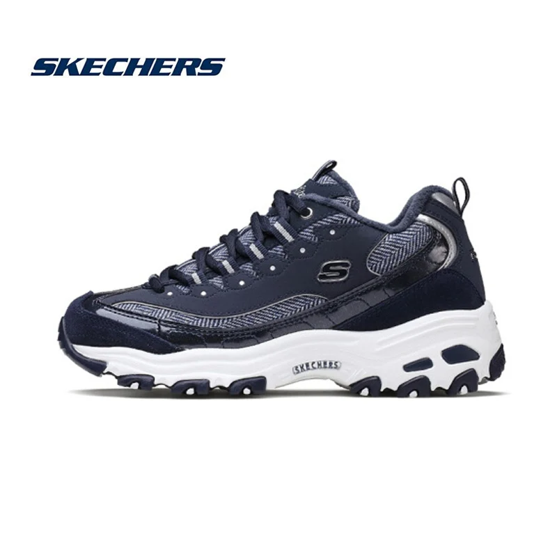 Skechers/Женская обувь D'lites; обувь для папы на толстом каблуке; Женская Удобная дышащая обувь; кроссовки; Basket Femme Krasovki 666036-nvy - Цвет: 66666036-NVY