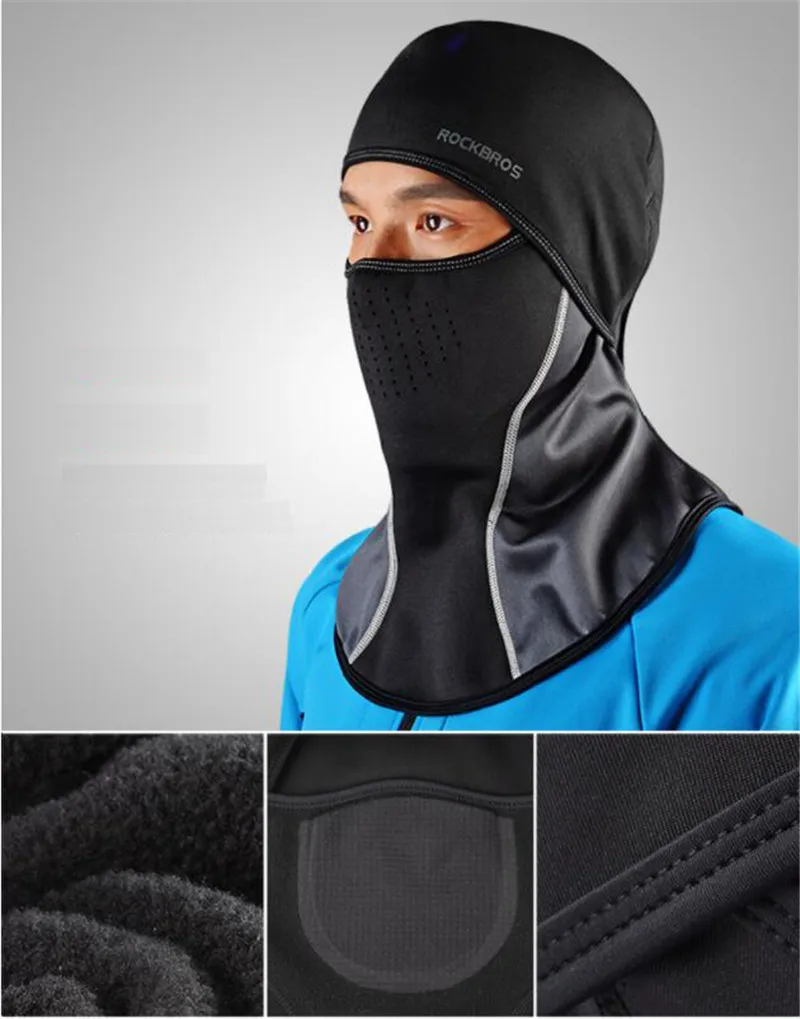 ROCKBROS Balaclava Winter Thermal Fleece Ski Mask Full Face Women Cover Snowboard Scarf Outdoor Sport Windproof Cycling Headgear