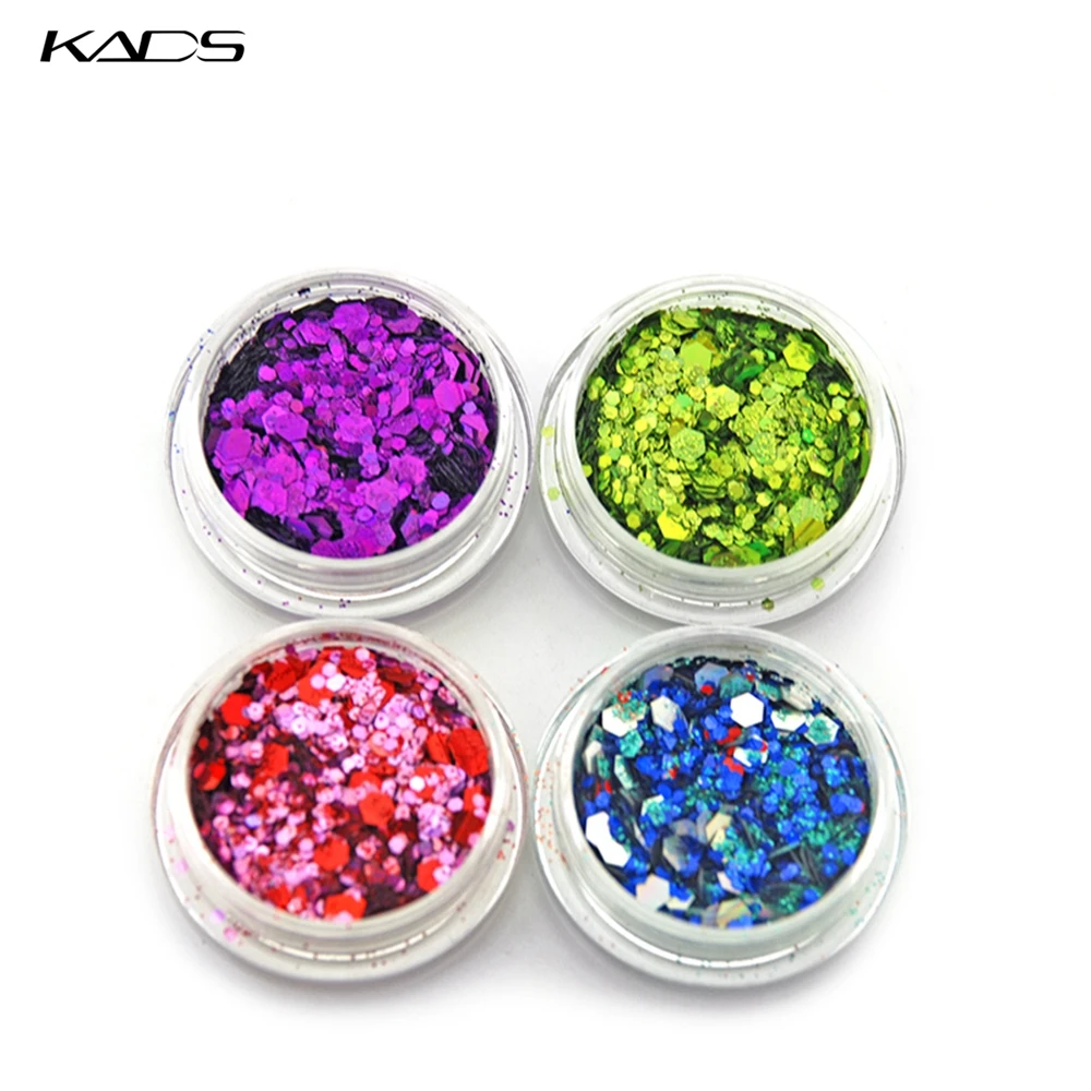KADS НОВОЕ Прибытие MIX Ногтей Порошок. Nail Art Украшение Блеск Порошок для блеск