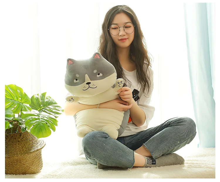 75 см Kawaii Шиба ину Хаски Кот Шиба ину Длинная Подушка Дети День рождения Рождество плюшевые куклы игрушки