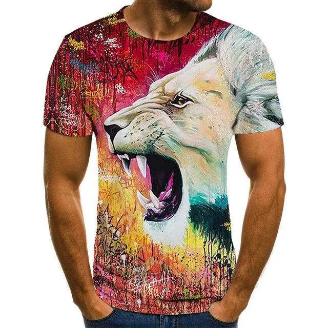 2021 summer new style 3D printing birds men's and women's casual T-shirt fashion trend young handsome T-shirt top Y0139-