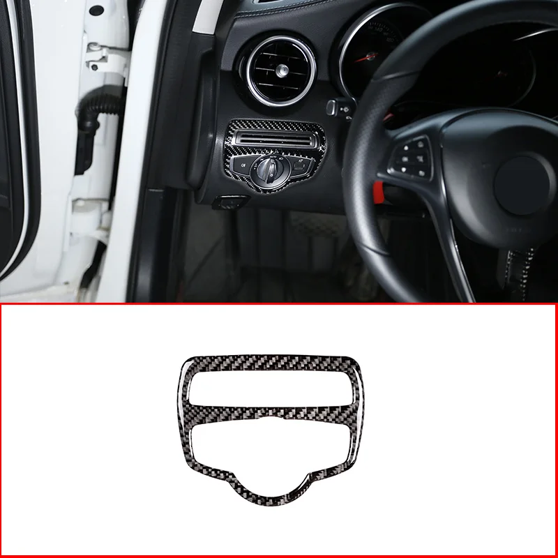 

Soft Carbon Fiber For Mercedes Benz C Class W205 GLC X253 GLC260 C180 C200 2015-2019 Car Headlight Switch Frame Trim Stickers