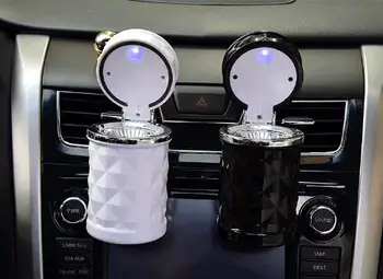 

New Portable LED Light Car Ashtray Universal Cigarette Cylinder Holder Car Styling