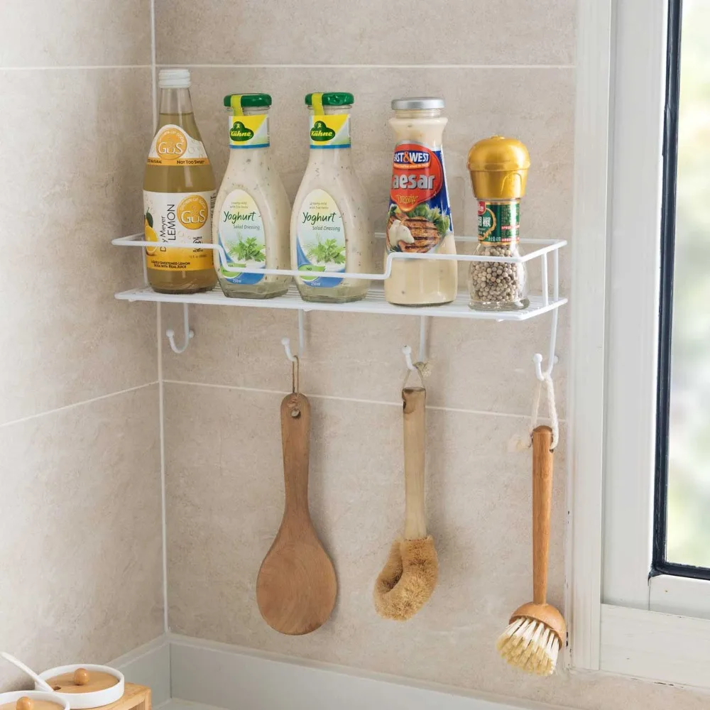 Metal Bathroom Shower Organizer Shampoo Holder Rack Kitchen Puch Free Hanging Storage Shelf Powerful Wall Shelves