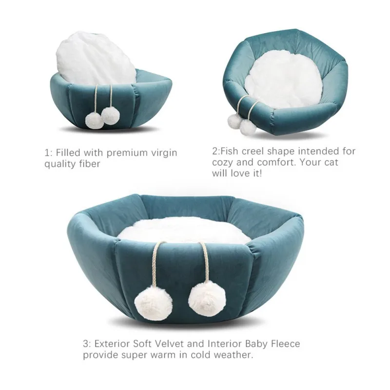  Pet Cat Foldable Nest Double Function Bed Warm Sleeping Bag Cat Winter Special Cold Winter Warm Cat