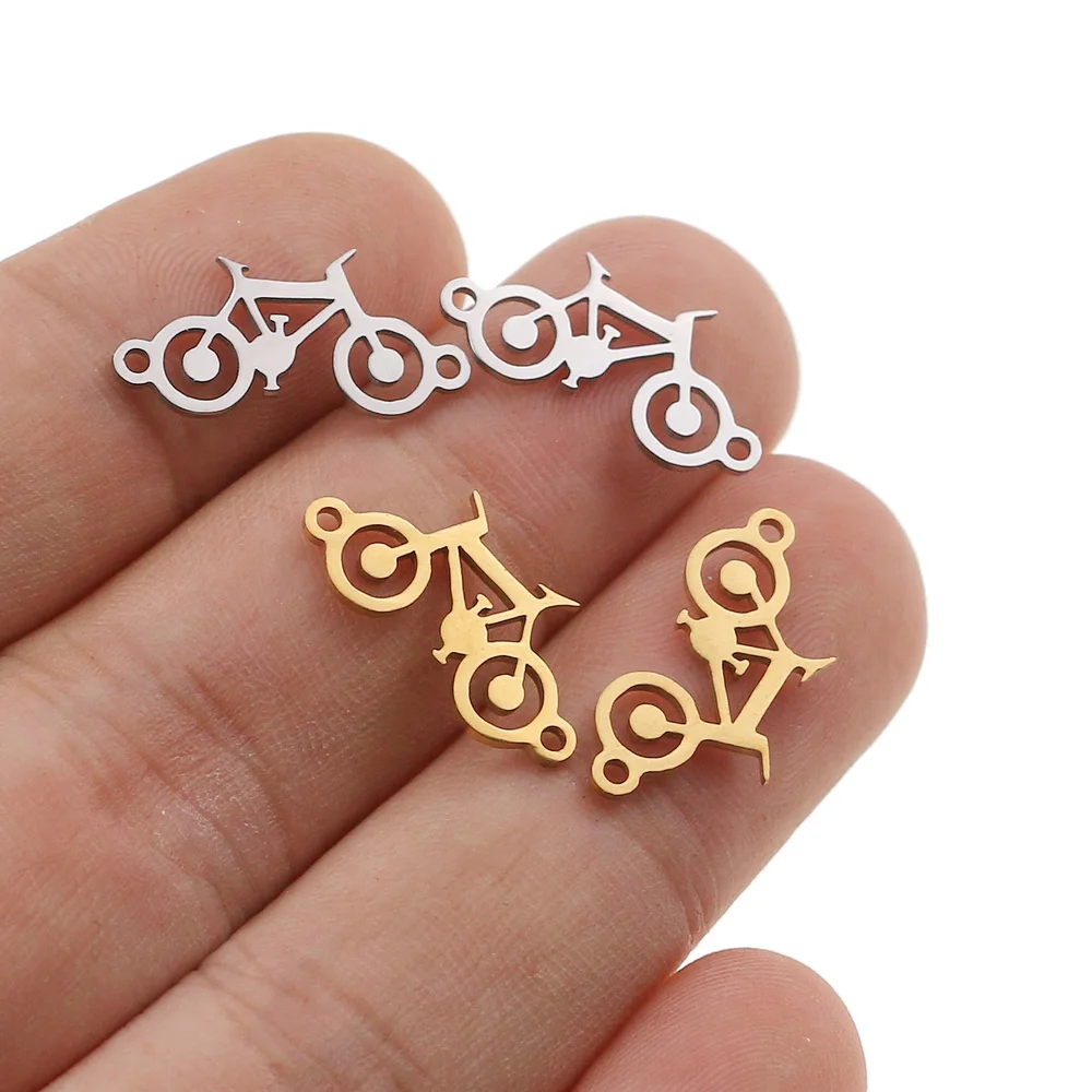 

5pcs/lot Stainless Steel Sport Bike Charms Fit Bracelet Connector Charm Bracelet Necklace for DIY Anklet Earring Jewelry Making