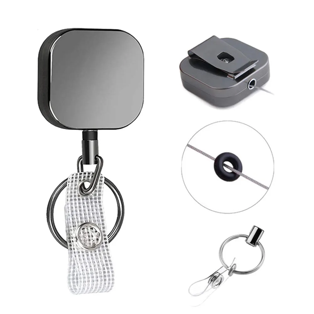 Durable Retractable Key Reel - Recoil Keyring with Clip 80cm Length -  Stationery Wholesale