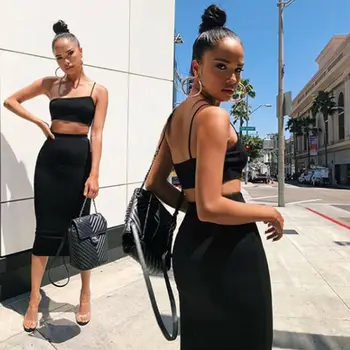 

Women High Waist Midi Skirt Lady Casual Office Bodycon Solid Pencil Tube Skirt Bodycon Office Uniform Plain Jersey Bodycon