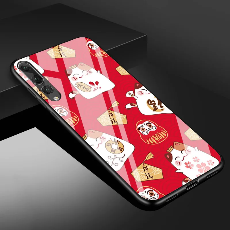 Кот Плутос закаленное Стекло чехол для телефона для huawei P20 P30 lite P20 P30 PRO MATE20 lite MATE20PRO Honor 10