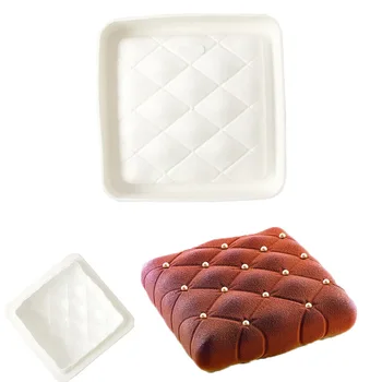 

5PC Mousse mold cake mold fondant square pillow white mousse cake silicone mold glaze cake mold DIY starry sky cake baking tray