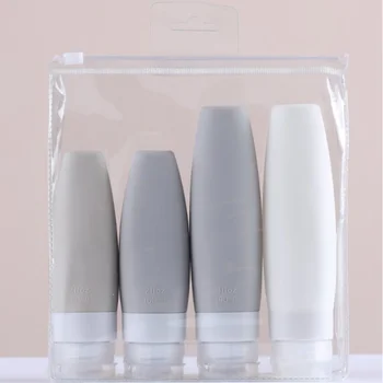 

Travel Silicone Refillable Bottle Empty Portable Packing Press 2pcs60ml+2psc90ml For Lotion Shampoo Cosmetic Squeeze Containers