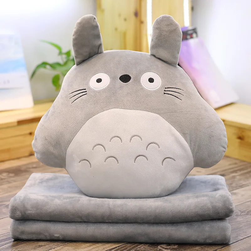 Plush Cartoon My Neighbor Totoro Pillow Quilt Multifunctional Cushion Air Conditioning Blanket Car Office Student Pillow Blanket Plush Pillows Aliexpress