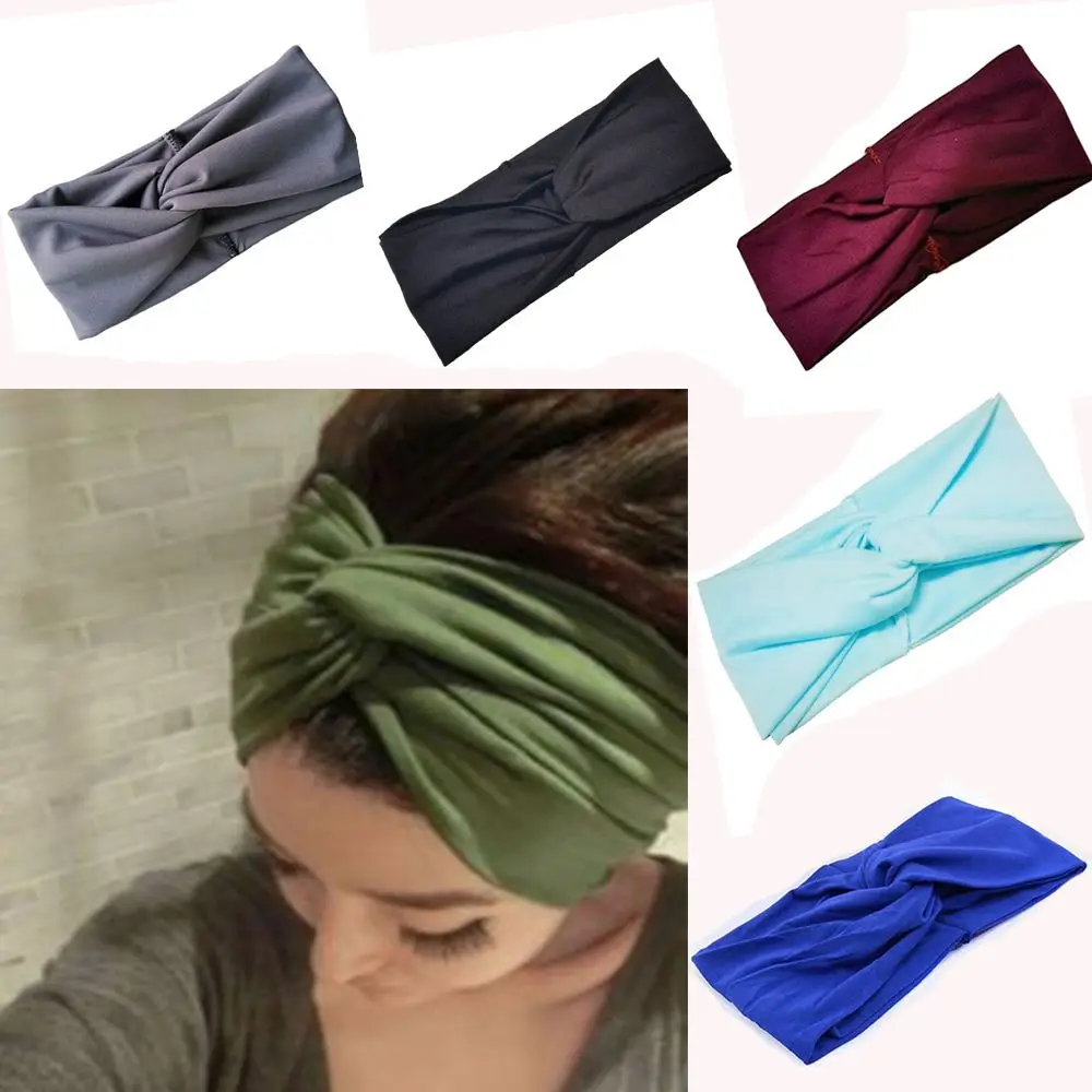 New Women Cotton Turban Twist Knot Head Wrap Headband Twisted Knotted Hair Band