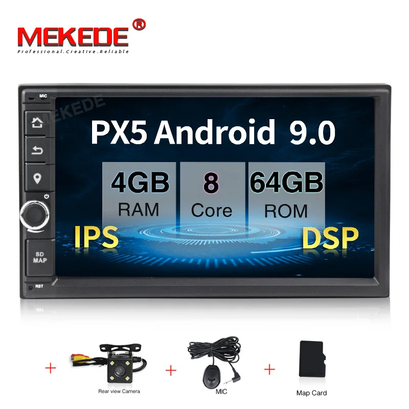 CAR DVD CAMERA " Универсальный Восьмиядерный 2Din автомобильный Android 9,0 Радио мультимедийный плеер PX5 4G ram 64G rom gps навигация ips экран TDA 7851 - Цвет: CAR DVD CAMERA