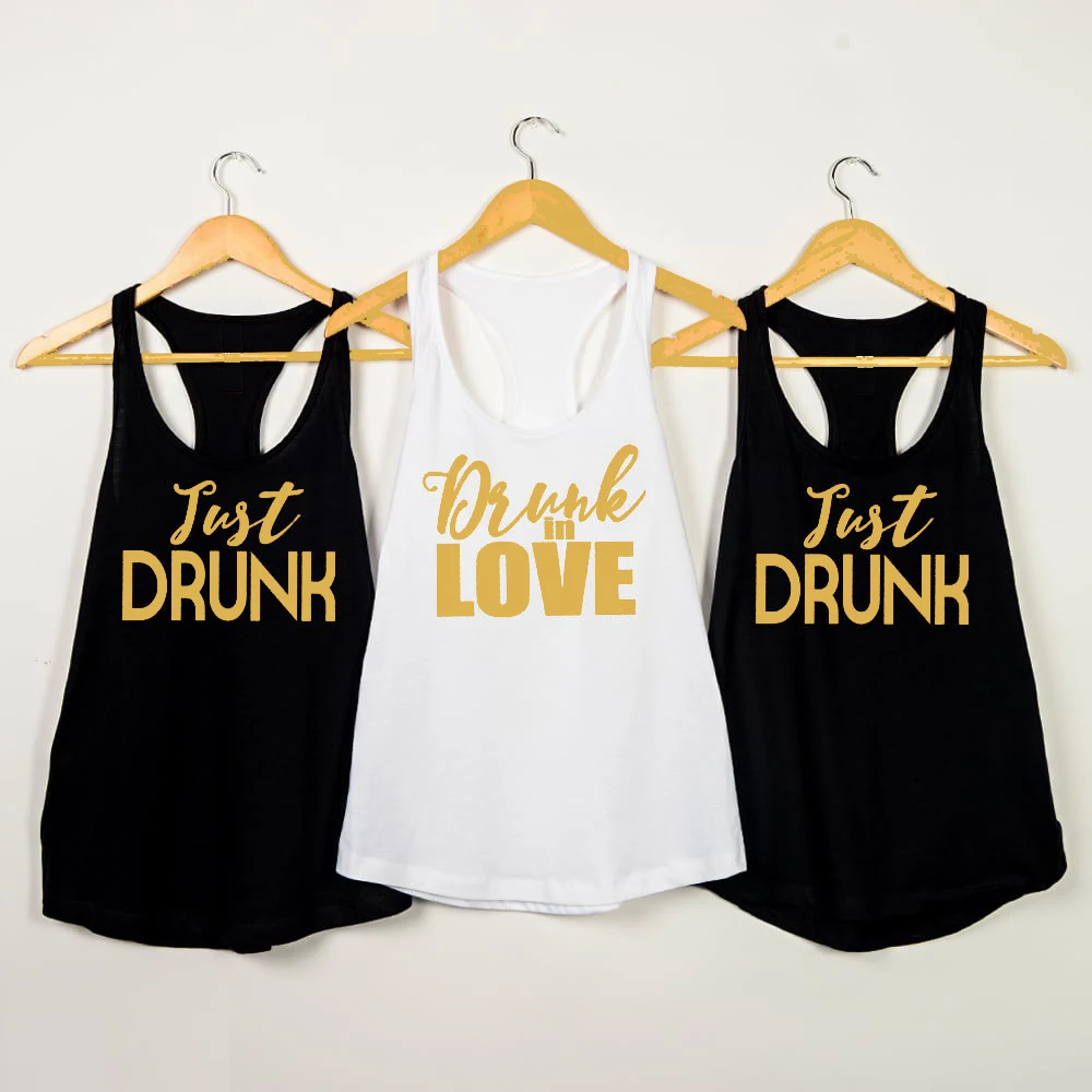Свадебные вечерние футболки без рукавов с надписью Drunk In Love &amp Just Tanks Grunge Tumblr