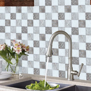 

Simulation Ceramic Tile Stickers Environmentally Friendly Plastic Self-Adhesive Kitchen Backsplash Bathroom Wall Tile Stickers