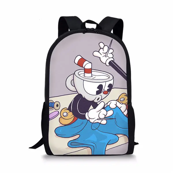 CDWX4356C HaoYun, школьная сумка для мальчиков, Cuphead, Mugman, 3D принт, черный рюкзак, детский рюкзак, для школьников, на заказ, изображение, рюкзак, Mochila - Цвет: CDWX4356C