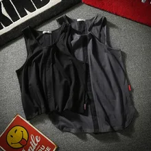 Летний стиль мужской фитнес свободный крой дышащий жилет Бег Спорт Баскетбол быстросохнущая рубашка без рукавов Мода