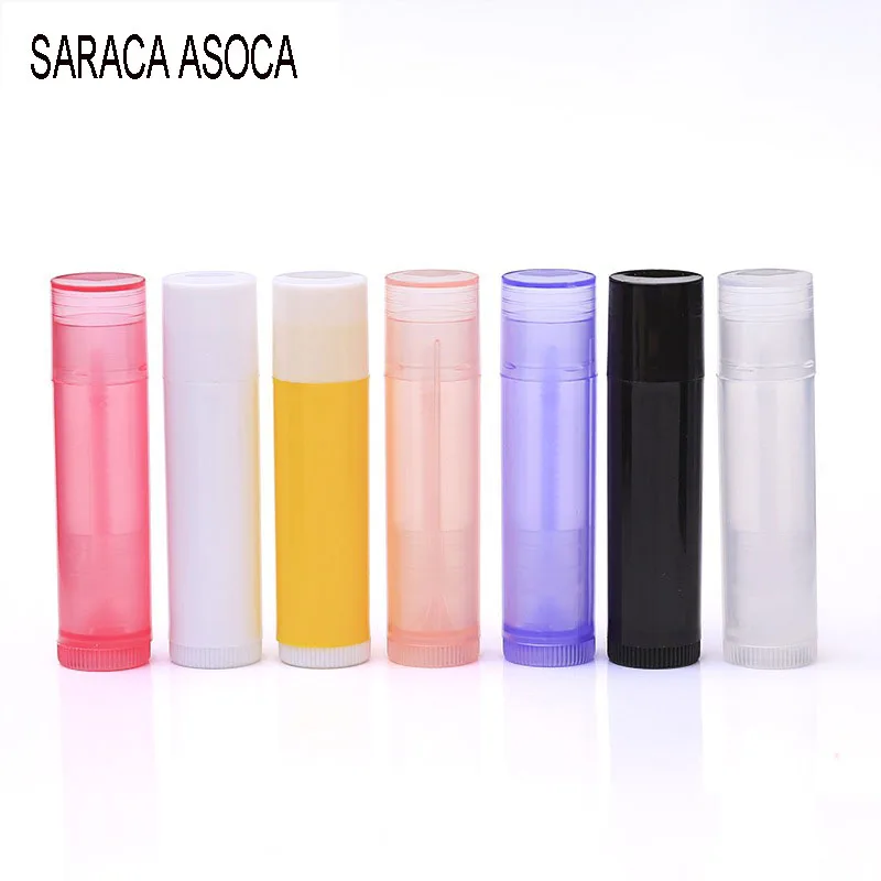 

100pcs/lot 5g Plastic Lipstick Tube Refillable Bottles 5ml Empty Lip Balm Tube For Cosmetic Packing