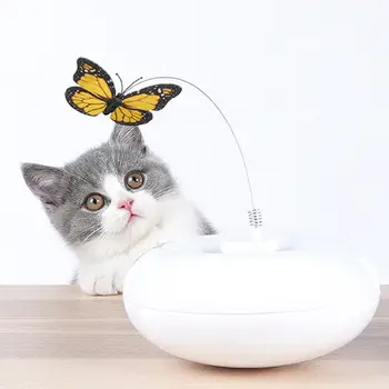 

Interactive Cat Toy 360 Degree Self Rotating Cat Butterfly Toy Automatic Battery Operated Funny Cat Toy for Cats Kitten