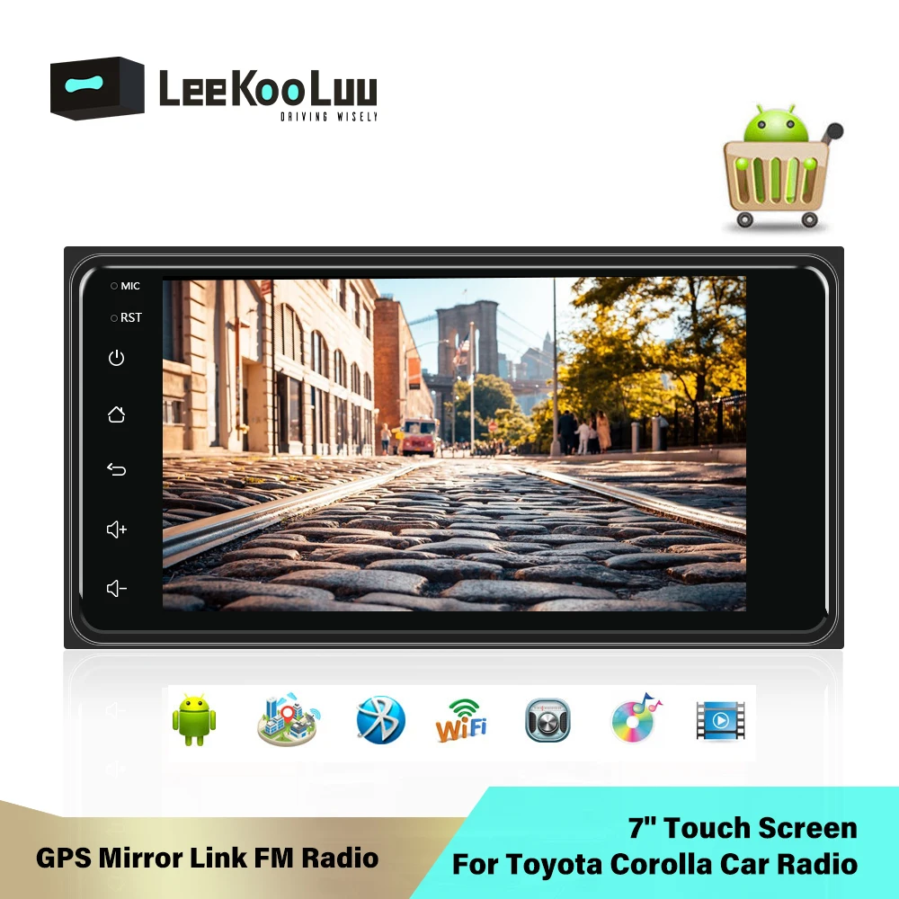 LeeKooLuu Авторадио 7 ''сенсорный экран MP5 плеер Android стерео видео gps Зеркало Ссылка FM для Toyota Corolla радио